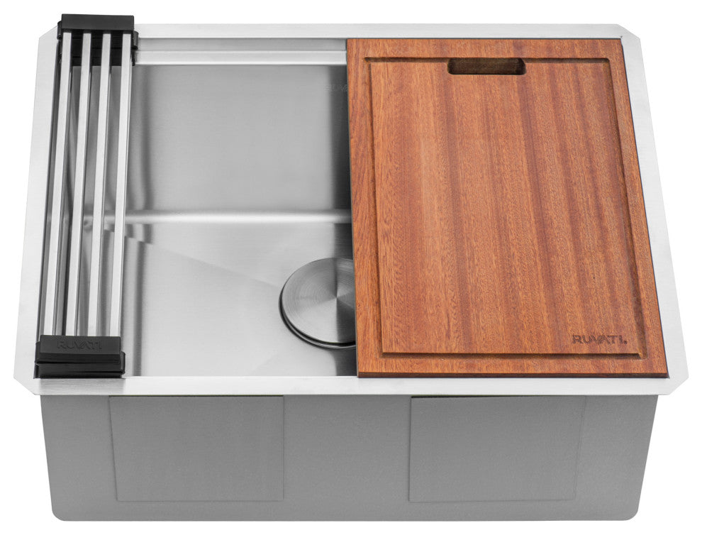 24" Workstation Undermount Kitchen Sink, RVH8324