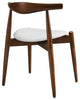 Modern Contemporary Kitchen Wood Dining Side Chairs Set of 2 Walnut White