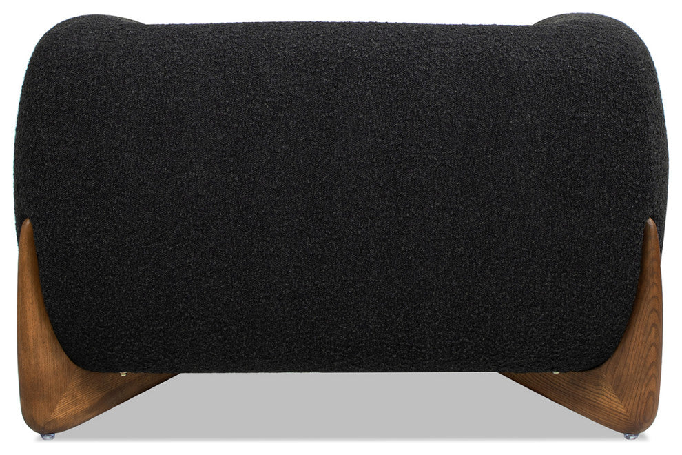 Alpine 44" Sherpa Arm Chair, Ebony Black Boucle