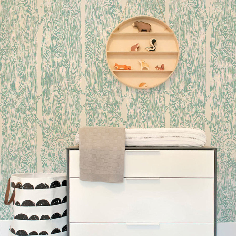 Forest Peel and Stick Vinyl Wallpaper, Mint, 24"w X 108"h