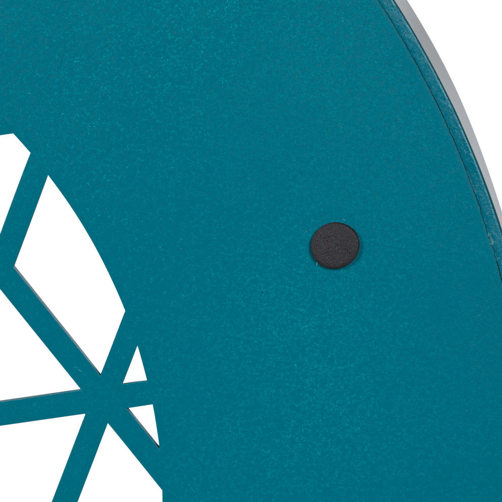 Caspen Round Decorative Tray, Teal 15.5 Diameter