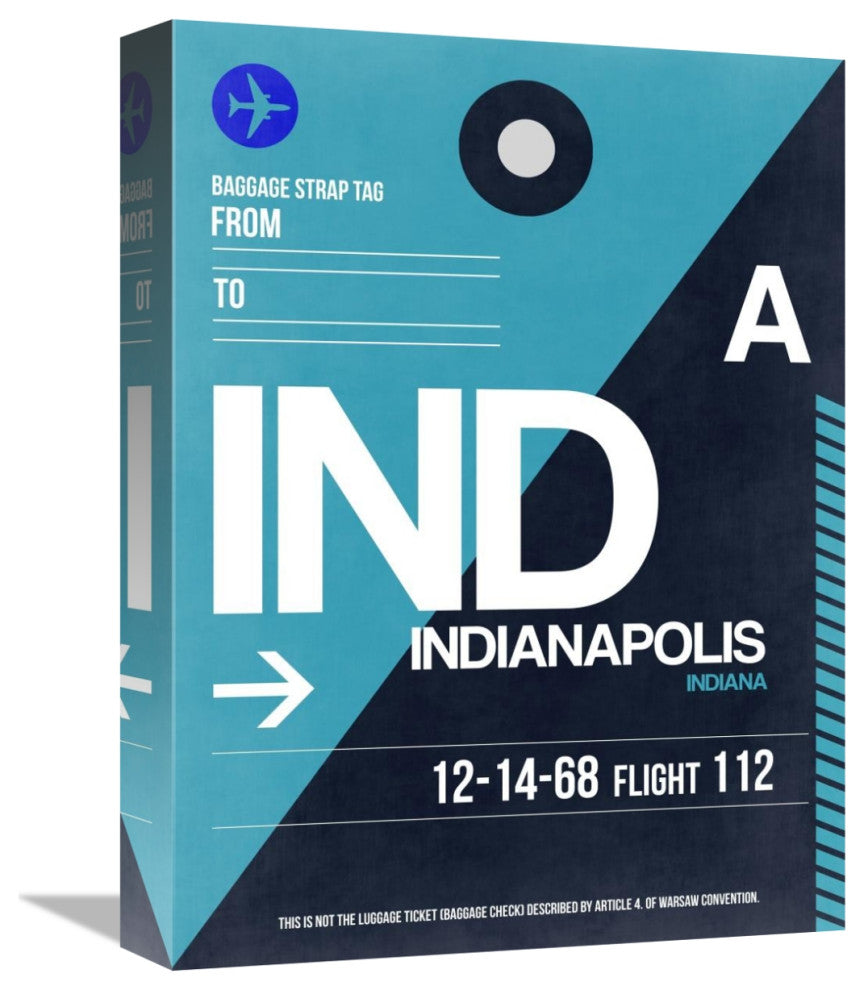 "IND Indianapolis Luggage Tag 2" Fine Art Print