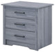 Hudson 3 Drawer Nightstand, Gray