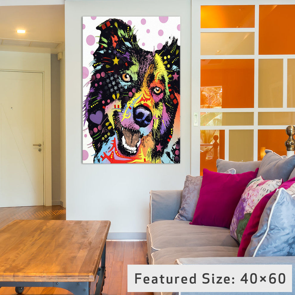 "Border Collie" Wrapped Canvas Art Print, 18x12x1.5