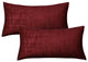 Velvet 2 Piece Lumbar Pillow Cover Set, Ruby Wine, 2 Piece, 14"x26"