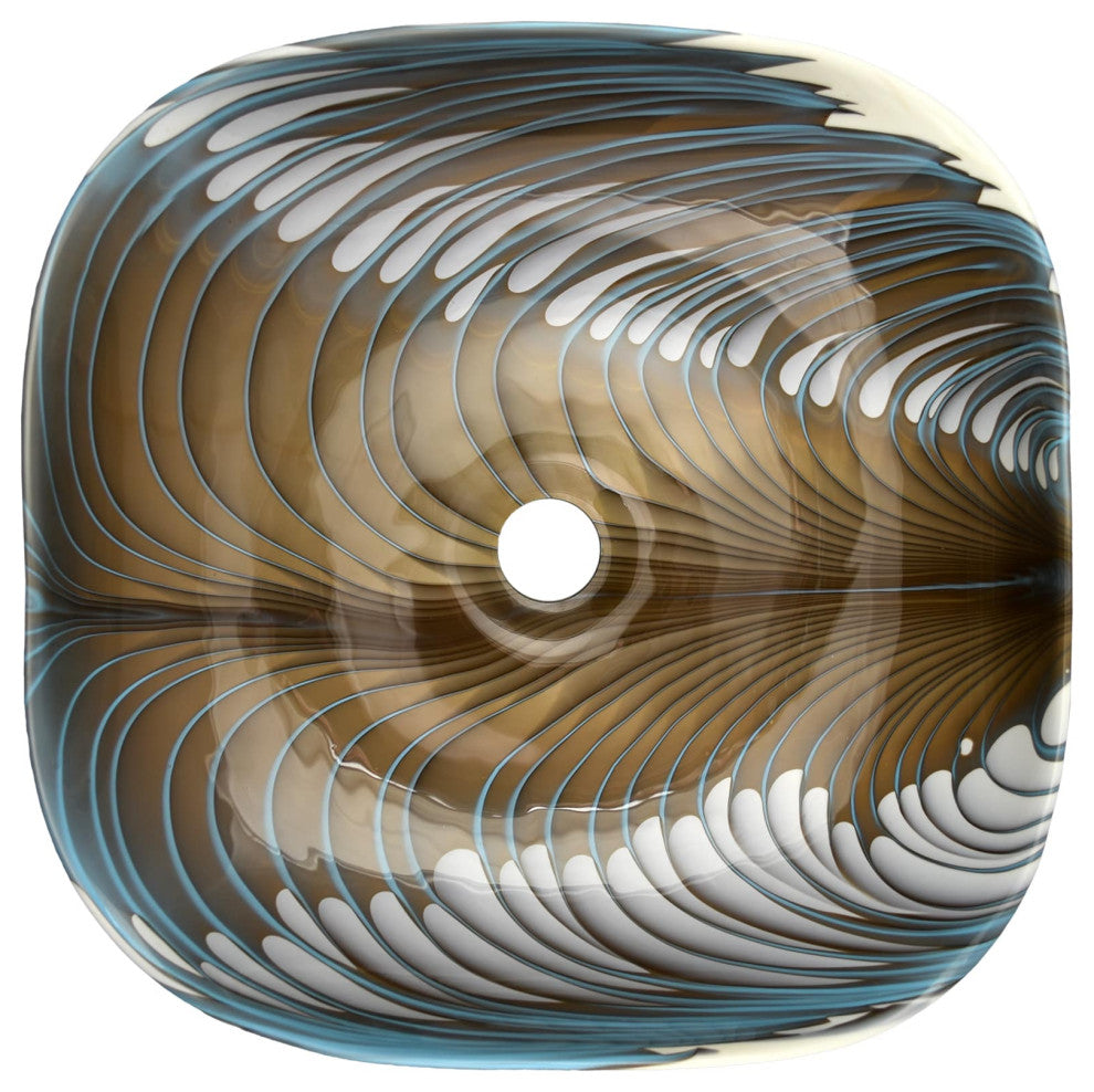 Lido Murano Glass Bathroom Sink, Shoreline