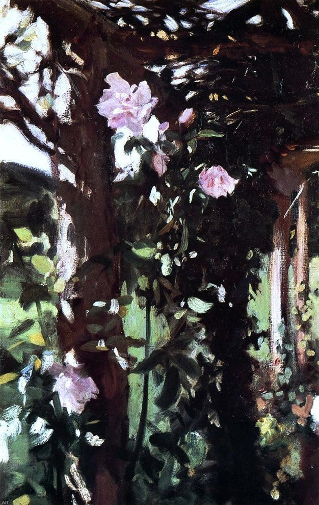 John Singer Sargent a Rose Trellis Roses at Oxfordshire Premium Canvas Print