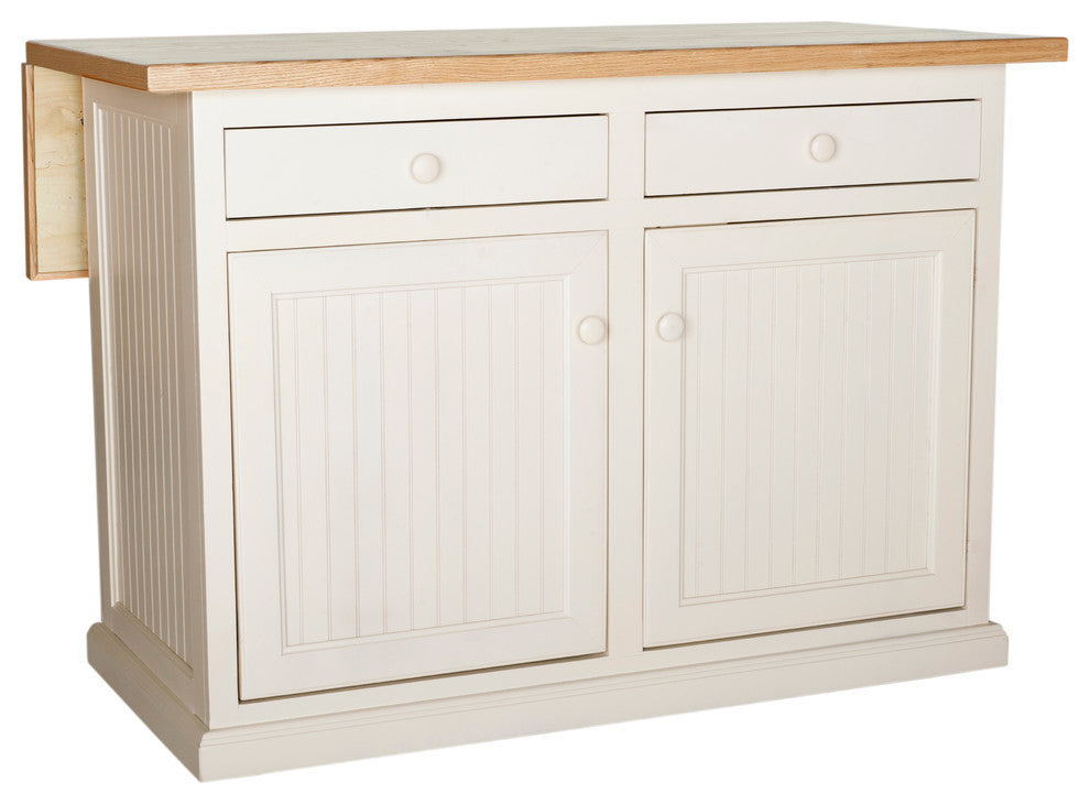 Eagle Furniture Coastal 51" Kitchen Island with Flip Top, Bright White