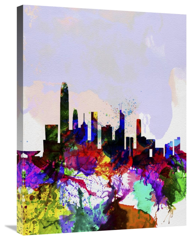 "Hong Kong Watercolor Skyline" Fine Art Print
