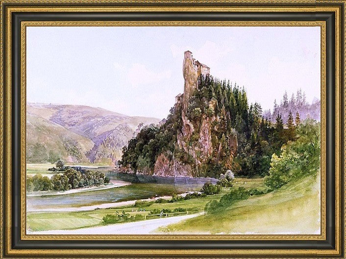 Thomas Ender Orava Castle  Framed Premium Canvas Print, 18"x27"