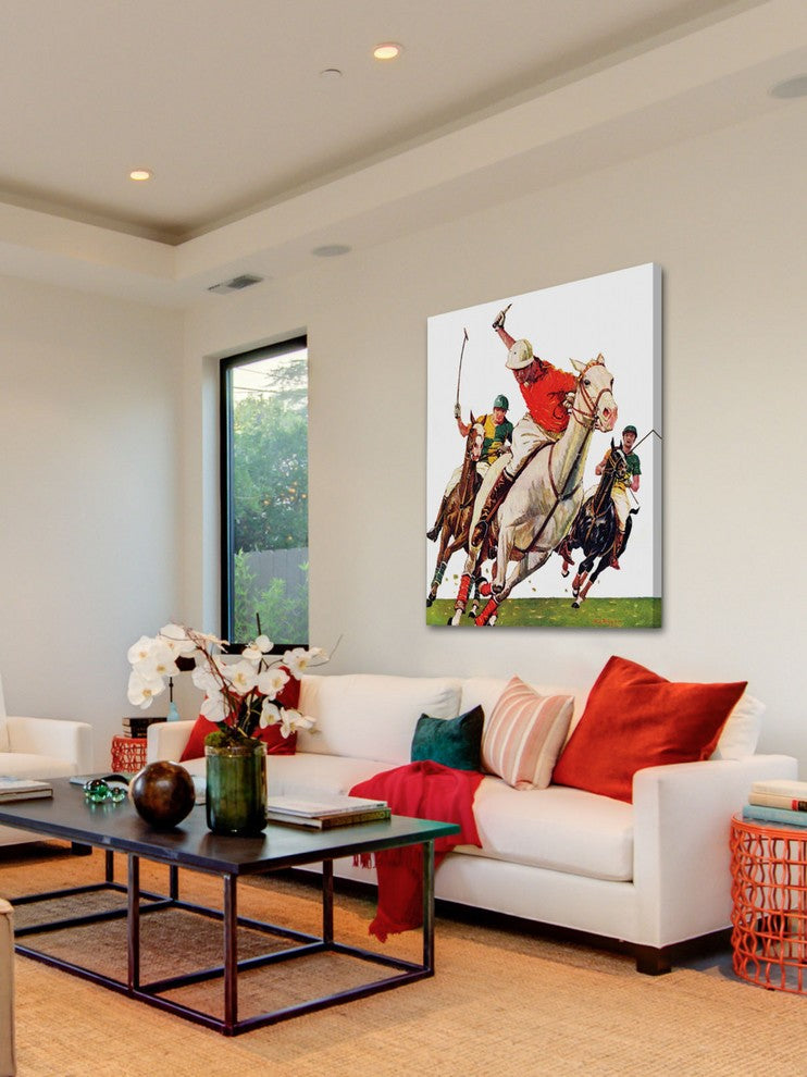 "Polo Match" Painting Print on Canvas by Maurice Bower