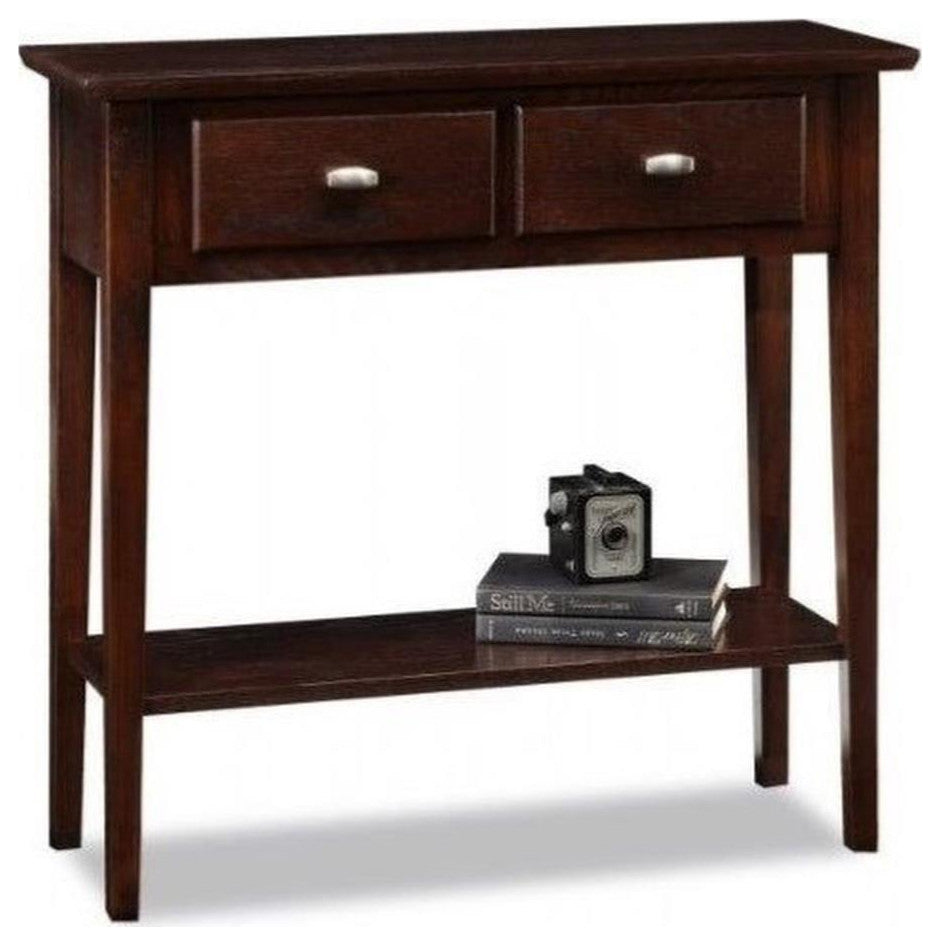 Leick Furniture Hall Wood Console-Sofa Table in Chocolate Oak Finish