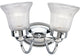 Fluted Glass 2-Light Bath Light, Chrome