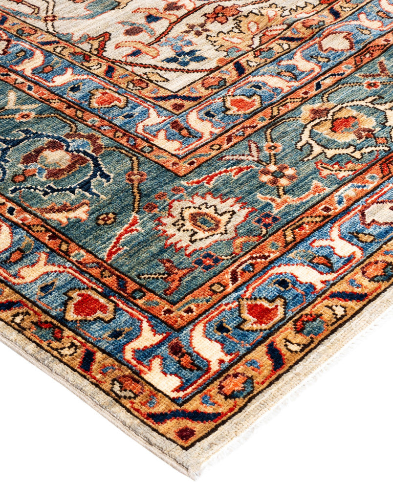 Serapi One-of-a-Kind Hand-Knotted Area Rug Ivory, 8'10" x 11'10"