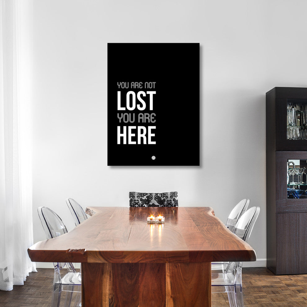 "You Are Not Lost Poster Black and White" Fine Art Print
