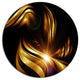 Abstract Gold Fractal Background, Abstract Disc Metal Artwork, 36"