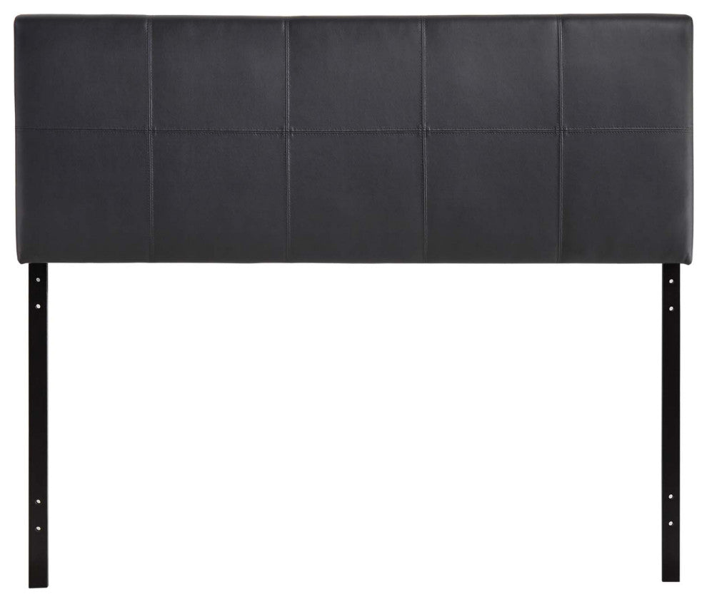Modway Bedroom Oliver Queen Vinyl Headboard, Black