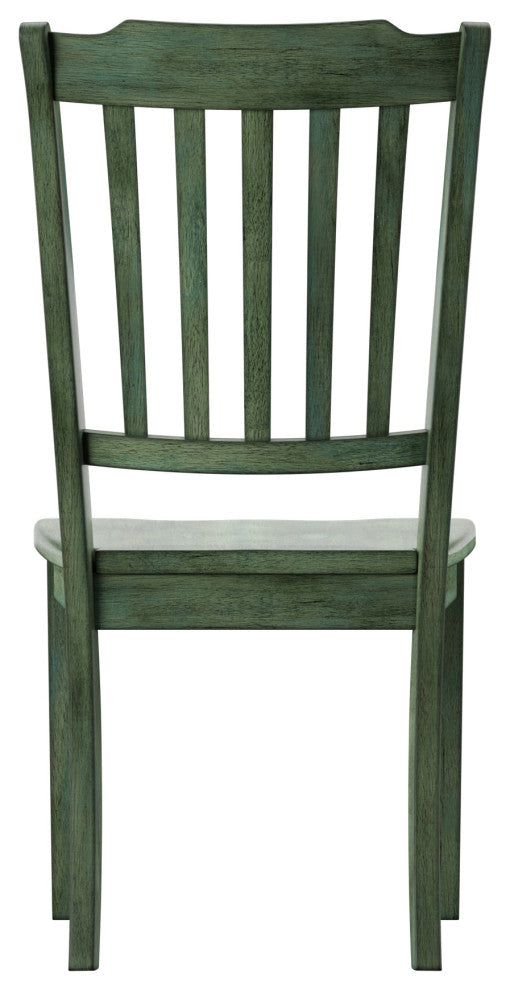 Arbor Hill Slat Back Wood Dining Chair, Set of 2, Antique Sage Green
