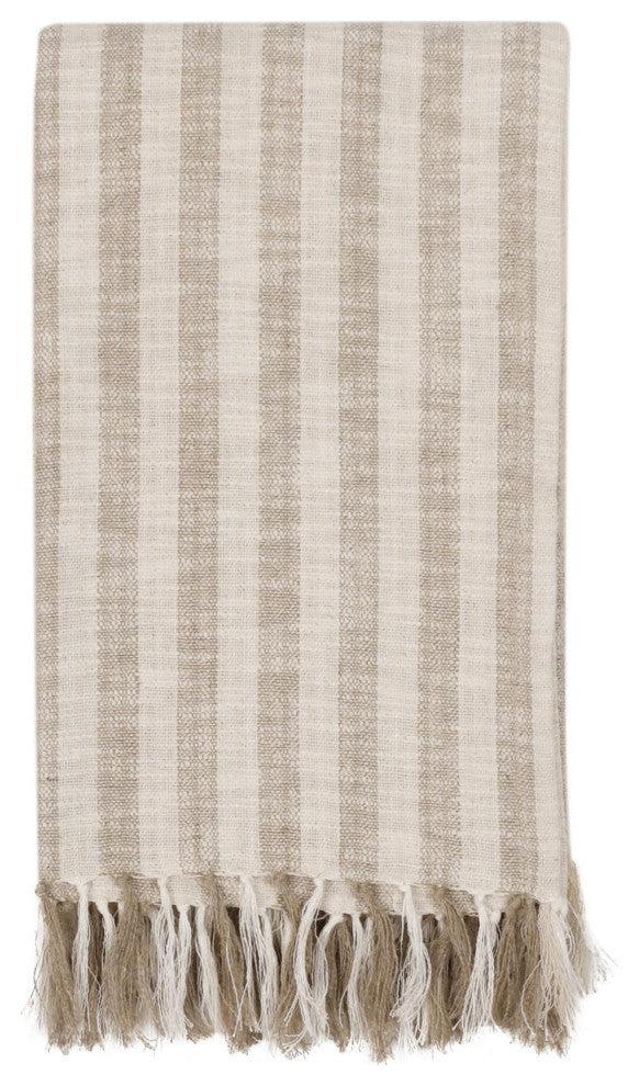 Linna 100% Cotton 50"x70" Throw Blanket Blanket, Ivory