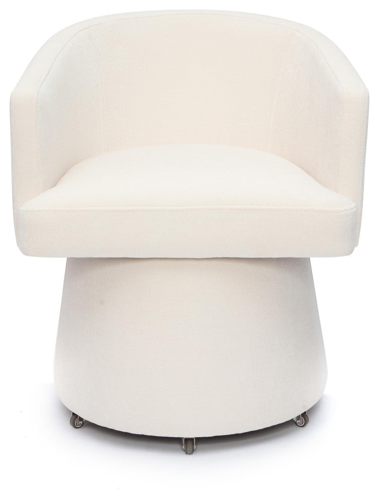 Kristen Rolling Desk Chair, Cream