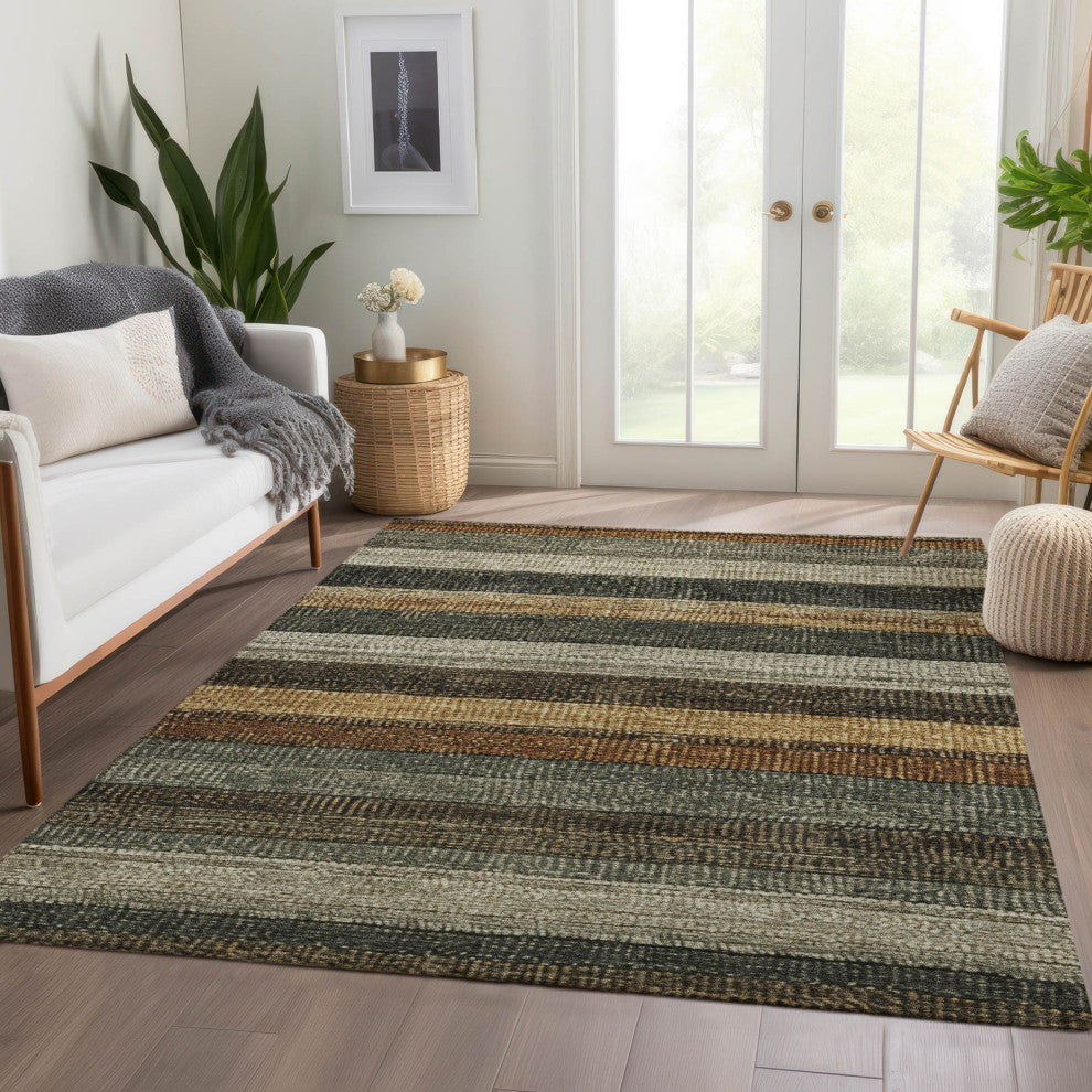 Machine Washable Indoor/Outdoor Chantille ACN1865 Khaki 8' x 10' Rug