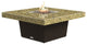 Square Fire Pit Table, 48x48, Chat Height, Natural Gas, Santa Cecilli Top, Bronz