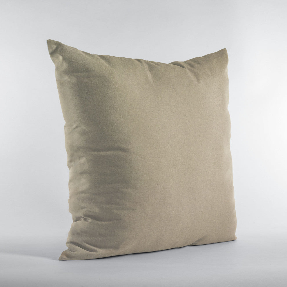 Sand Solid Shiny Velvet Luxury Throw Pillow, Double sided 16"x16"