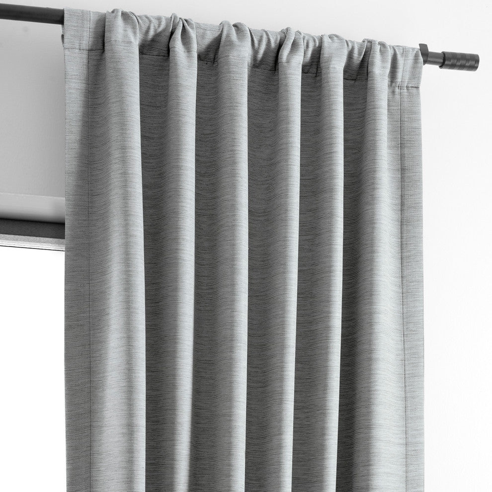 Bellino Blackout Room Darkening Curtain Single Panel, Vista Gray, 50"x96"