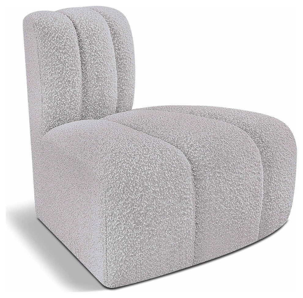 Arc Upholstered Modular Component, Grey, 1-Piece: Reverse Corner, Boucle Fabric