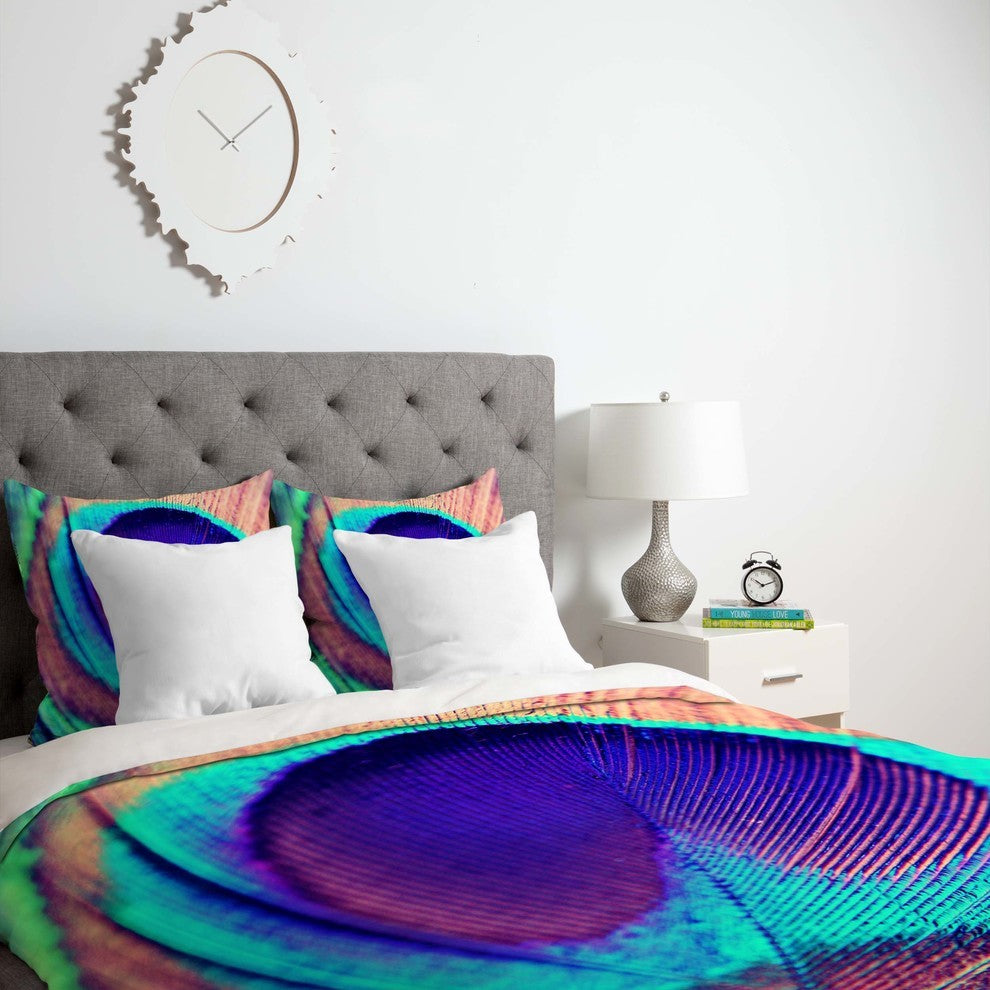 Deny Designs Shannon Clark Pretty Peacock Duvet Cover - Lightweight