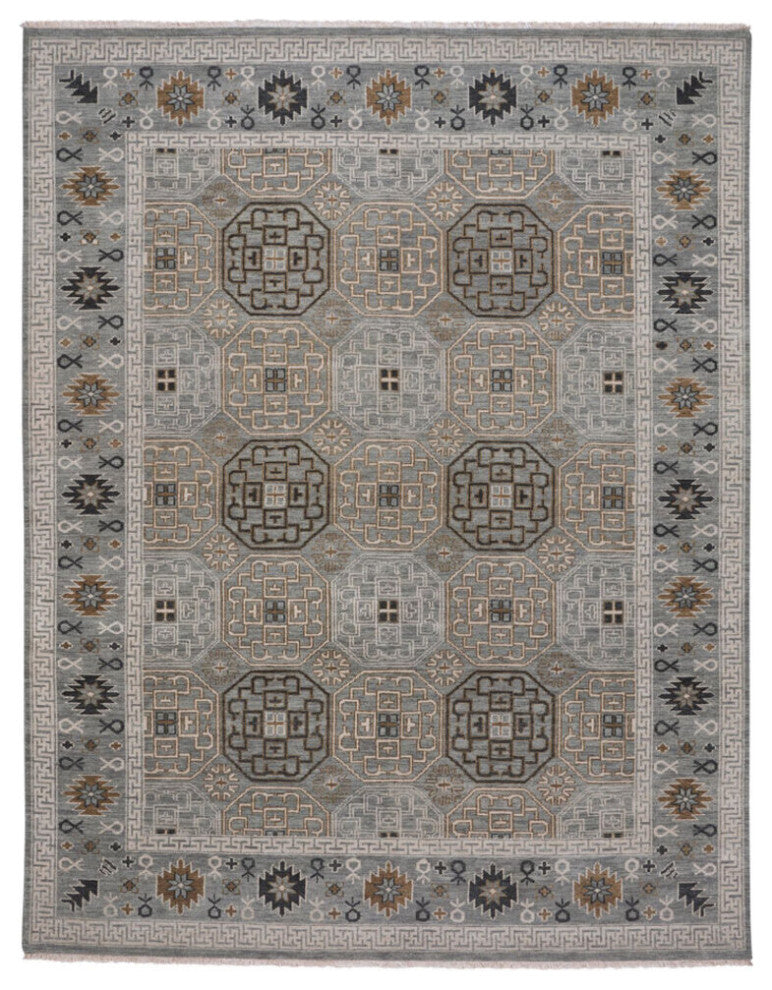 Capel Burmesse-Tile Silver 1884_300 Hand Knotted Rugs - 8' 6" X 11' 6"