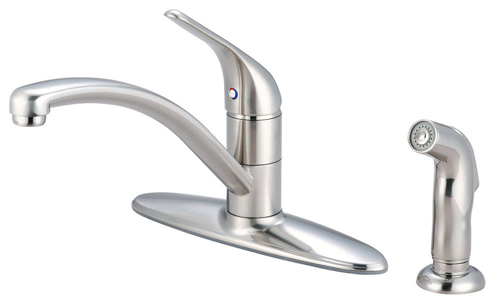Single Handle Kitchen Faucet, PVD Brushed Nickel