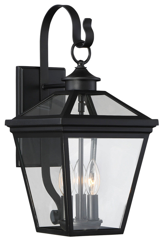 Ellijay 3-Light Outdoor Wall Lantern, Black