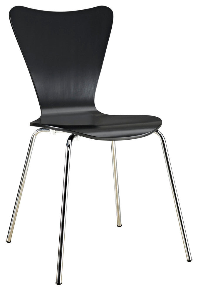 Modern Contemporary Kitchen Wood Dining Side Chair Black