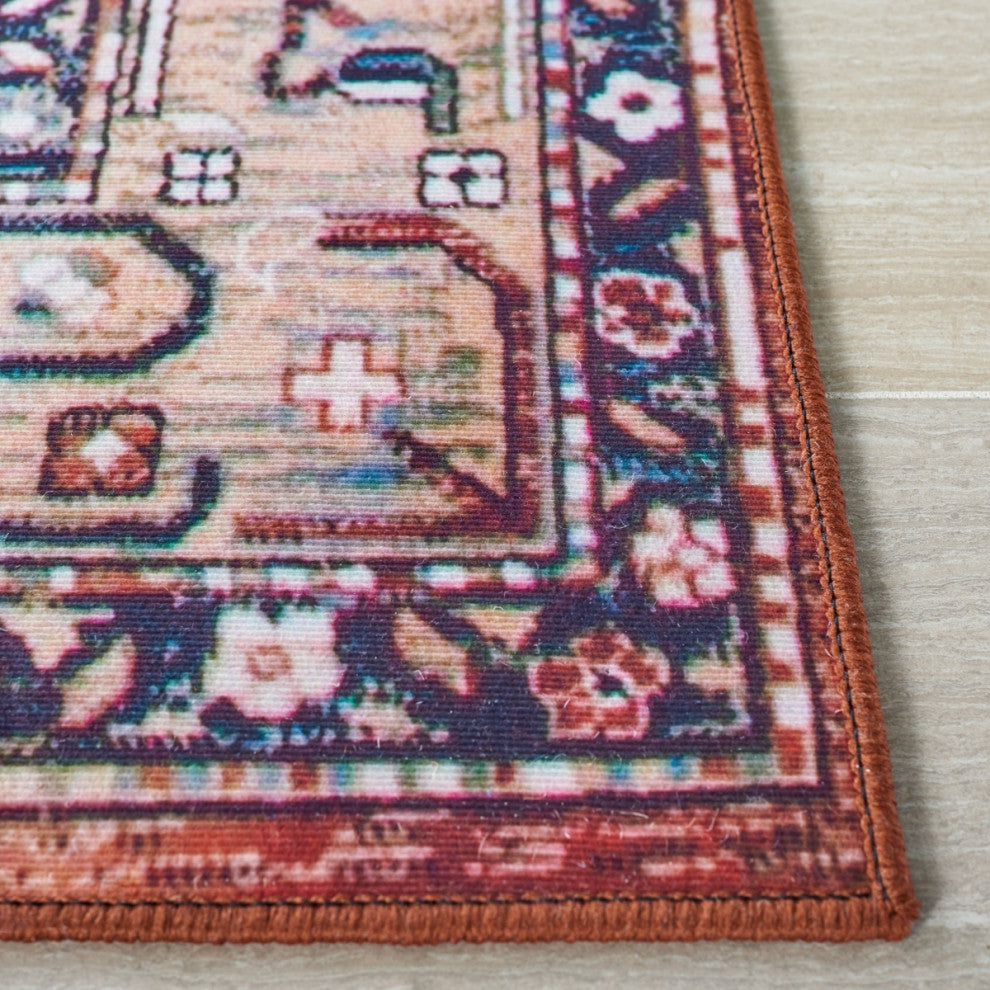 Safavieh Tucson TSN104 Rug Machine-Washable, Beige/Blue, 3'x5'