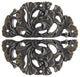 Florid Leaves Hinge Plate Antique Brass Sold, Pairs, Antique Pewter