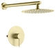 Circular Single Function Shower System, Rough, Valve, Brushed Gold