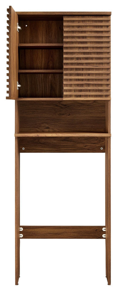 Render Over the Toilet Bathroom Storage Cabinet, Walnut