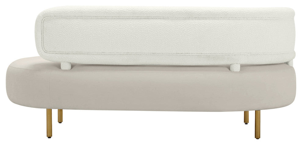 Tischa Velvet Sofa, Cream, Grey