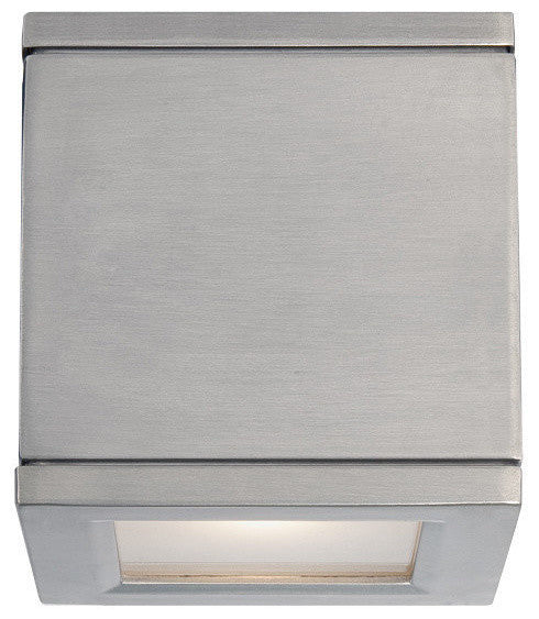 WAC Lighting Rubix LED Indoor or Outdoor Wall Light, Brushed Aluminum