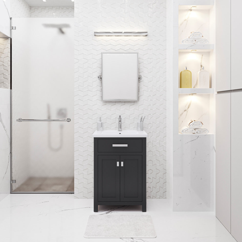 Water Creation Myra 24" Single Vanity, Double Door, Without Faucet, Espresso
