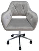 Brittney Tufted Leatherette Vanity Chair, Cool Grey Velvet