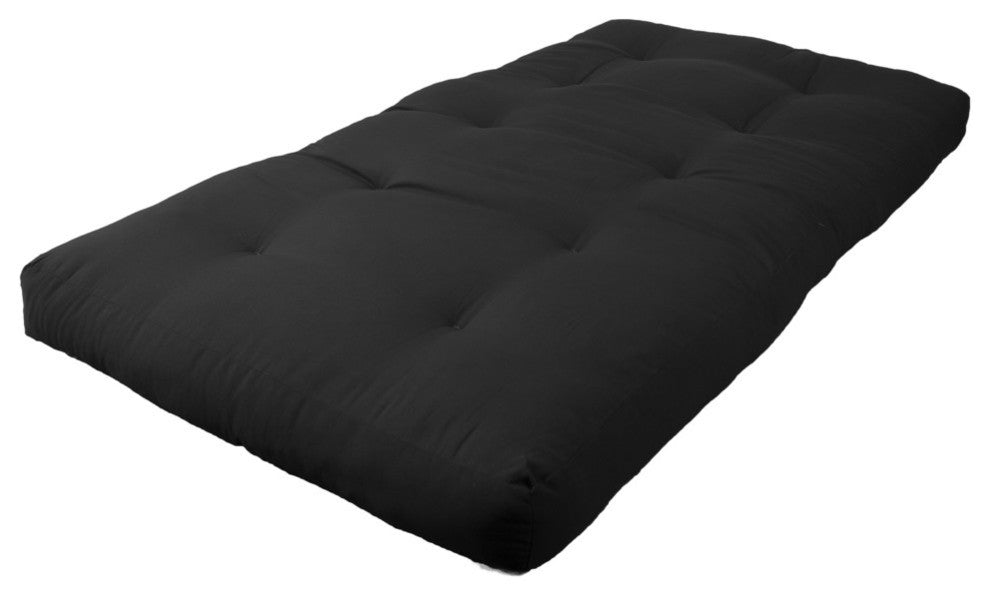 Blazing Needles Renewal 6" Twill Twin Futon Mattress, Black