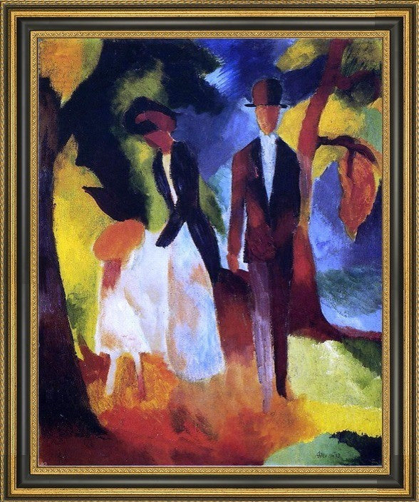 August Macke People by the Lake - 20" x 25" Framed Premium Canvas Print