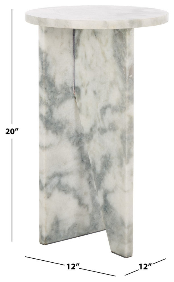 Safavieh Couture Devlin Marble Drink Table, White