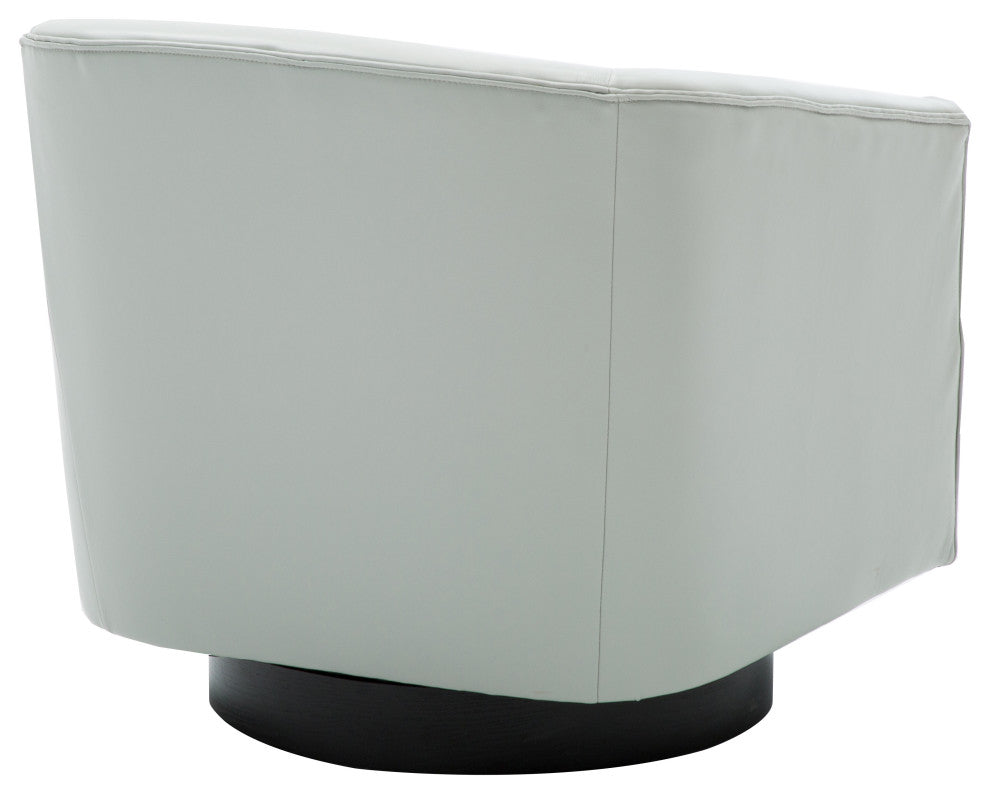 Geneva Charcoal Wood Base Swivel Chair, Dove Gray