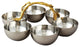 Elegance Golden Vine Hammered Stainless Steel Bowl Server, Set of 6