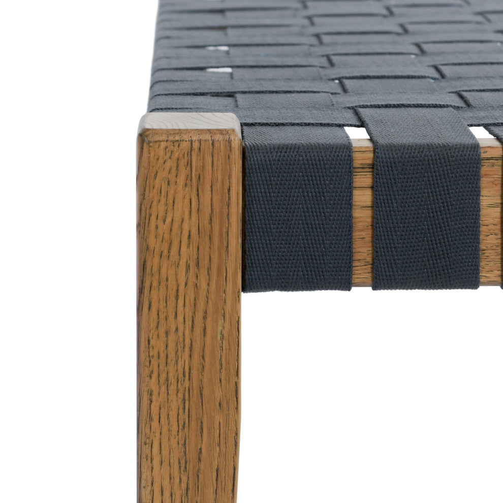 Orlando 62" Oak Wood Bench by Kosas Home, Charcoal