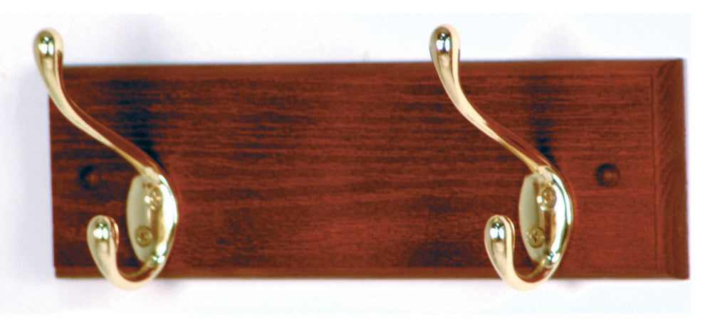 2 Hook Coat Rack, Mahogany