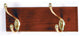 2 Hook Coat Rack, Mahogany